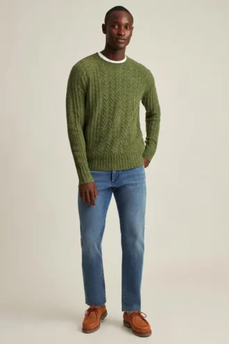 Maglione a collo rotondo con trecce Donegal