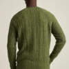 Maglione a collo rotondo con trecce Donegal
