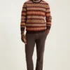 Maglione a girocollo con motivo Argyle Fair Isle