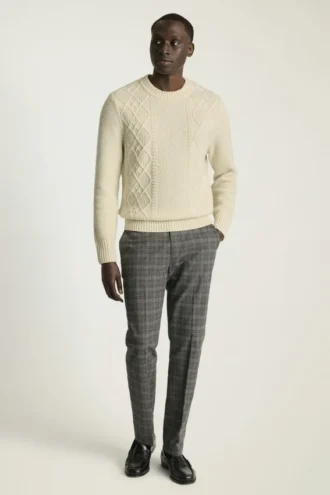 Maglione a trecce in merino extrafine | Morbido maglione a trecce in lana merino