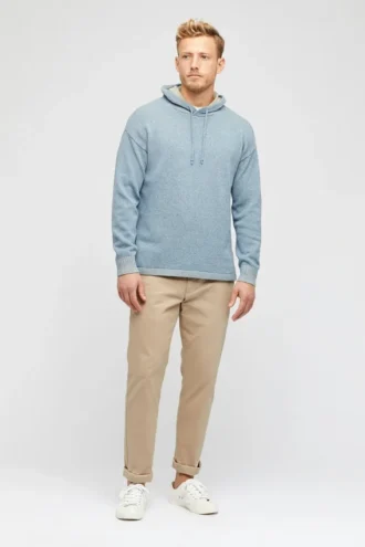 Maglione con cappuccio a poncho in cotone