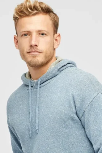 Maglione con cappuccio a poncho in cotone