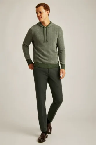 Maglione con cappuccio a spina di pesce