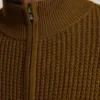 Maglione con zip integrale a trama waffle