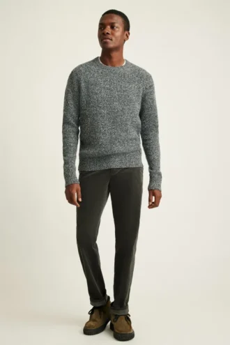 Maglione da pescatore a girocollo melange