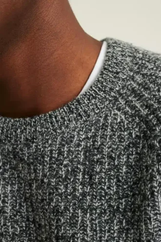 Maglione da pescatore a girocollo melange