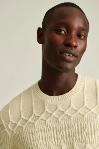 Maglione girocollo a trecce