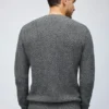 Maglione girocollo in cotone e cashmere a trecce