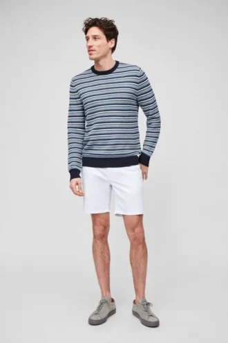 Maglione girocollo in cotone e lino