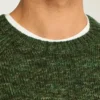 Maglione girocollo raglan melange