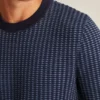 Maglione in cotone a righe testurizzate