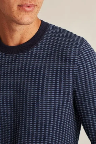 Maglione in cotone a righe testurizzate