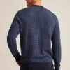 Maglione in cotone a righe testurizzate