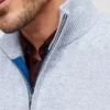 Maglione in cotone e cashmere lavabile con mezza zip