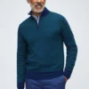 Maglione in lana merino con mezza zip