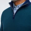 Maglione in lana merino con mezza zip