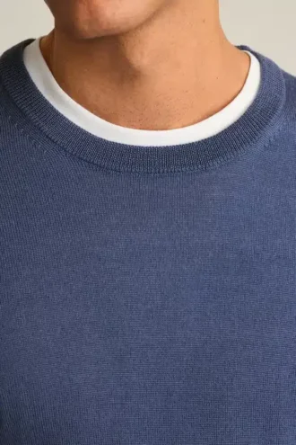 Maglione in lana merino lavabile con collo a giro