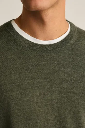 Maglione in lana merino lavabile con collo a giro