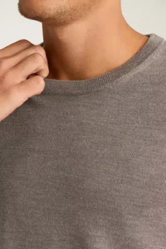 Maglione in lana merino lavabile con collo a giro