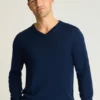Maglione in lana merino lavabile con scollo a V