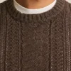 Maglione in merino con trecce