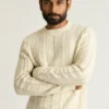 Maglione in merino con trecce