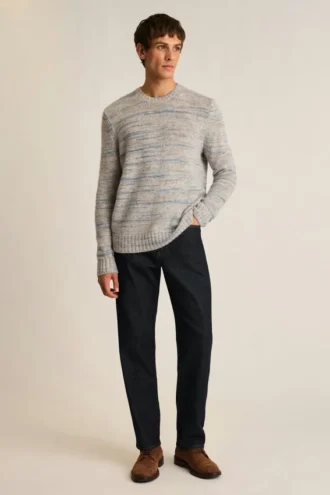 Maglione in misto alpaca con effetto space dye