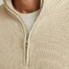 Maglione in misto cotone e lino con mezza zip