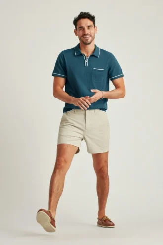 Maglione polo a maniche corte