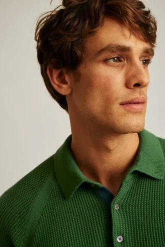 Maglione Polo con punto testurizzato