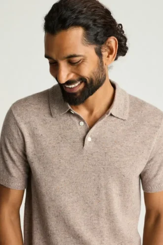 Maglione polo in cashmere