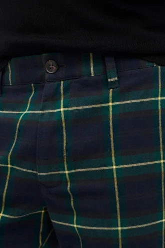 Pantaloni chino elasticizzati in tartan natalizio