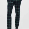 Pantaloni chino elasticizzati in tartan natalizio
