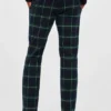 Pantaloni chino elasticizzati in tartan natalizio