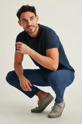 Pantaloni chino in tessuto tinto in filo