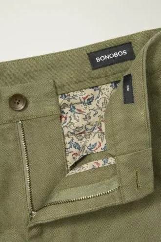 Pantaloni chino in twill spazzolato
