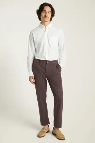 Pantaloni chino in twill spazzolato