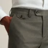Pantaloni da completo in lana spazzolata elasticizzata italiana