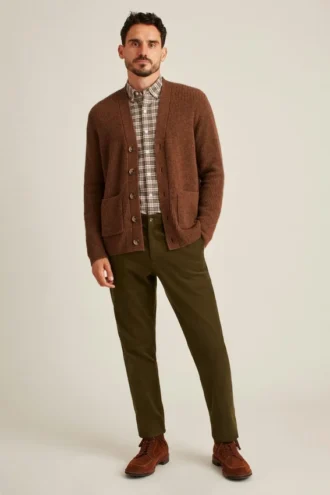 Pantaloni da lavoro in cotone italiano scamosciato