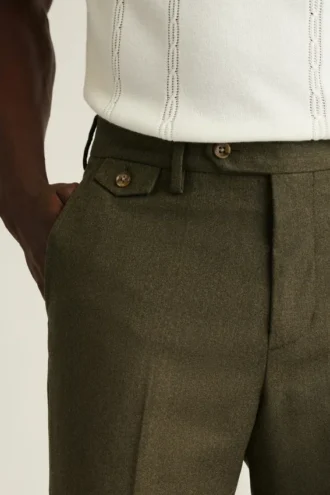 Pantaloni eleganti in lana spazzolata italiana Jetsetter