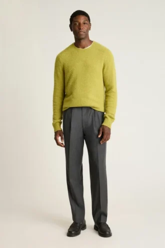 Pantaloni in lana plissettata italiana