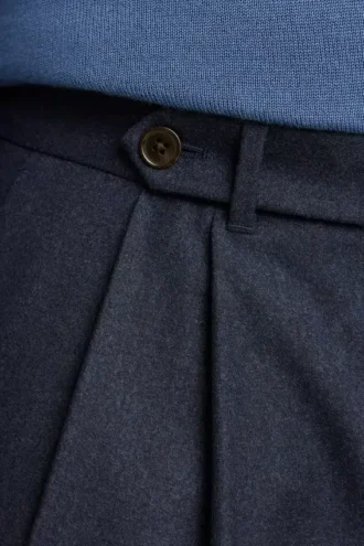 Pantaloni in lana plissettata italiana