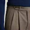 Pantaloni in lana plissettata italiana