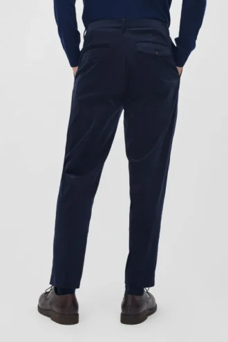 Pantaloni in velluto a coste elasticizzato con pinces