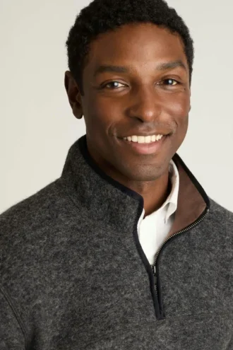 Polar in lana italiana con zip a un quarto