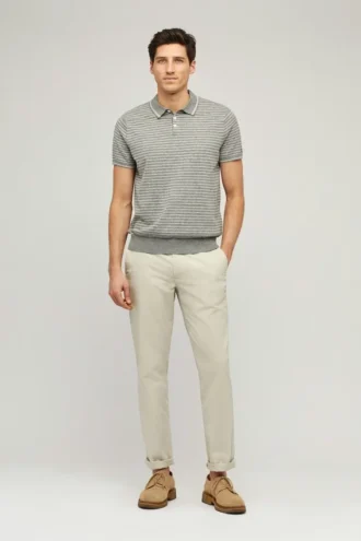 Polo in cotone e lino