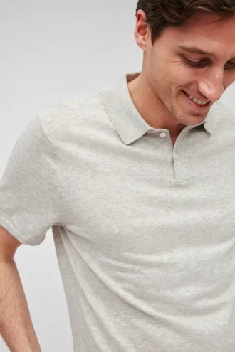 Polo in cotone e lino