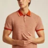 Polo in maglia a motivi geometrici