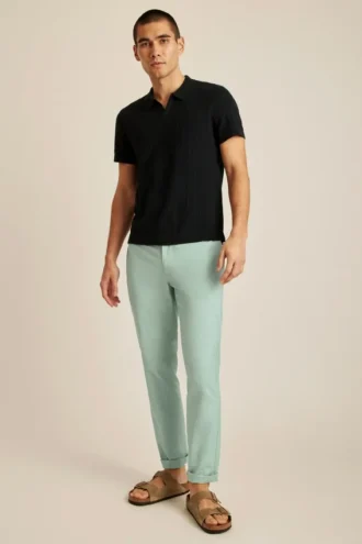 Polo in maglia a righe testurizzate