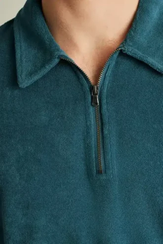 Polo in spugna con zip